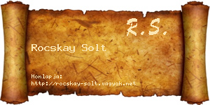 Rocskay Solt névjegykártya